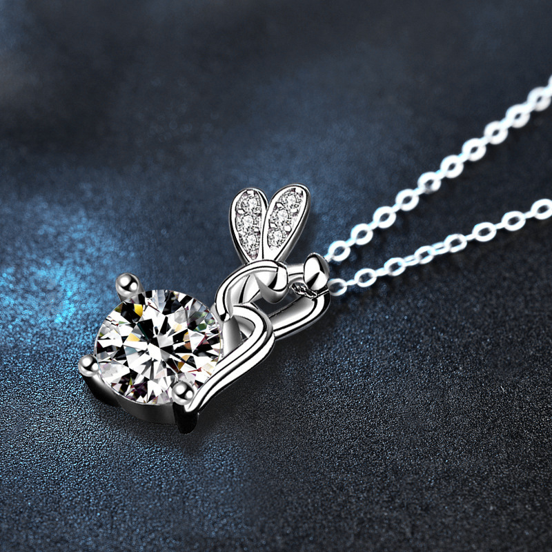 925 Sterling Silver Moissanite Fairy Necklace for Women - Versatile Niche Pendant, Collarbone Chain Accessory