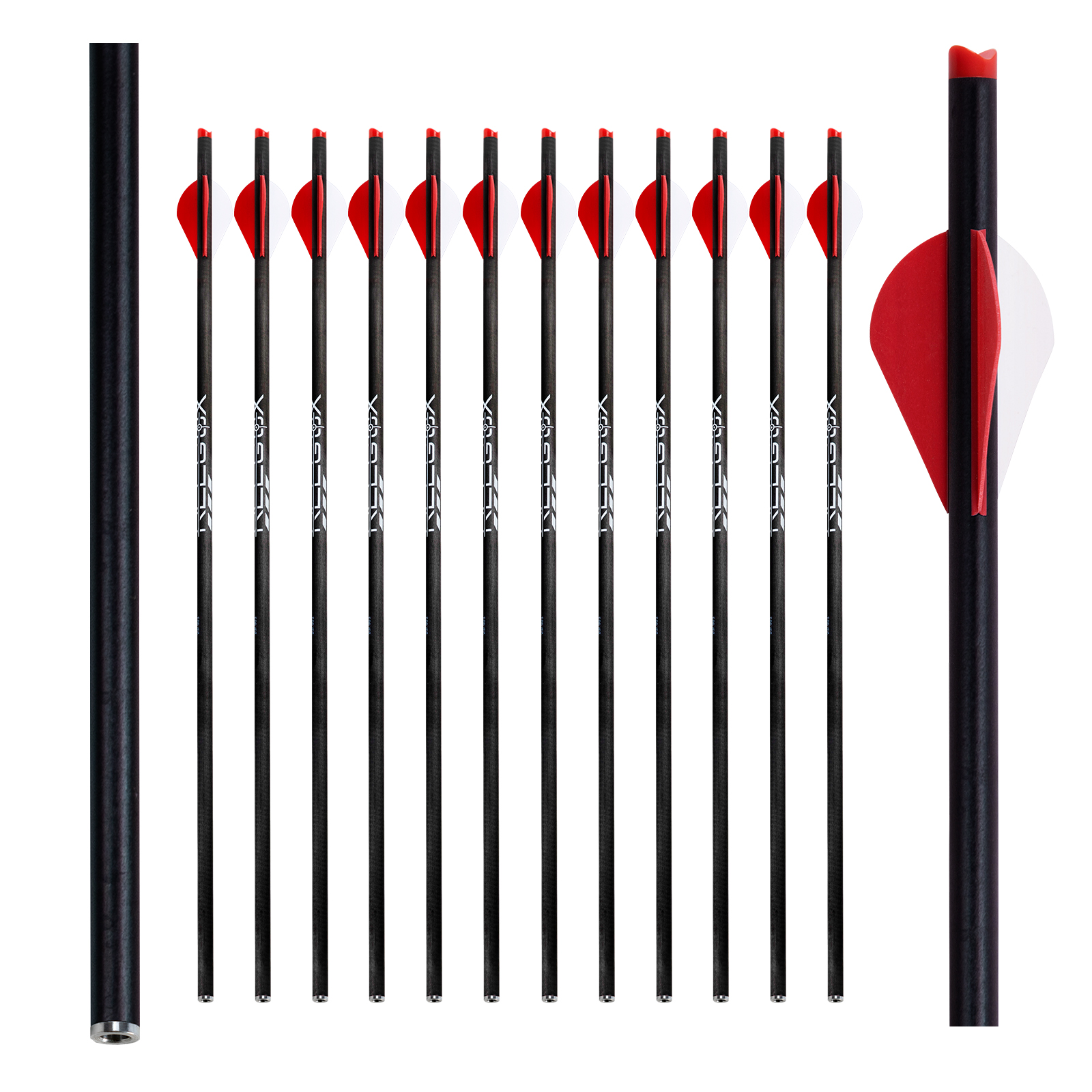 Crossbow Arrows without Arrow Tips 20 inch Crossbow Bolts Hunting Carbon Arrows for Crossbow Half-Moon Nocks Archery Practice Training Arrows(Pack of 