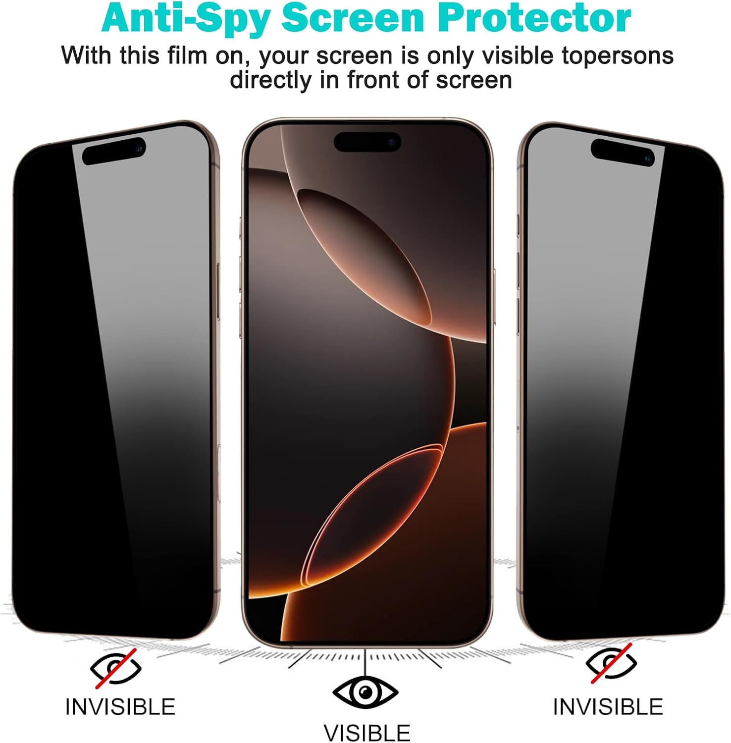 Easy Installation screen protector 16pro 15 14 13 12pro 3D Anti peeping glass is for iPhone tempered film privacy (2pcs)