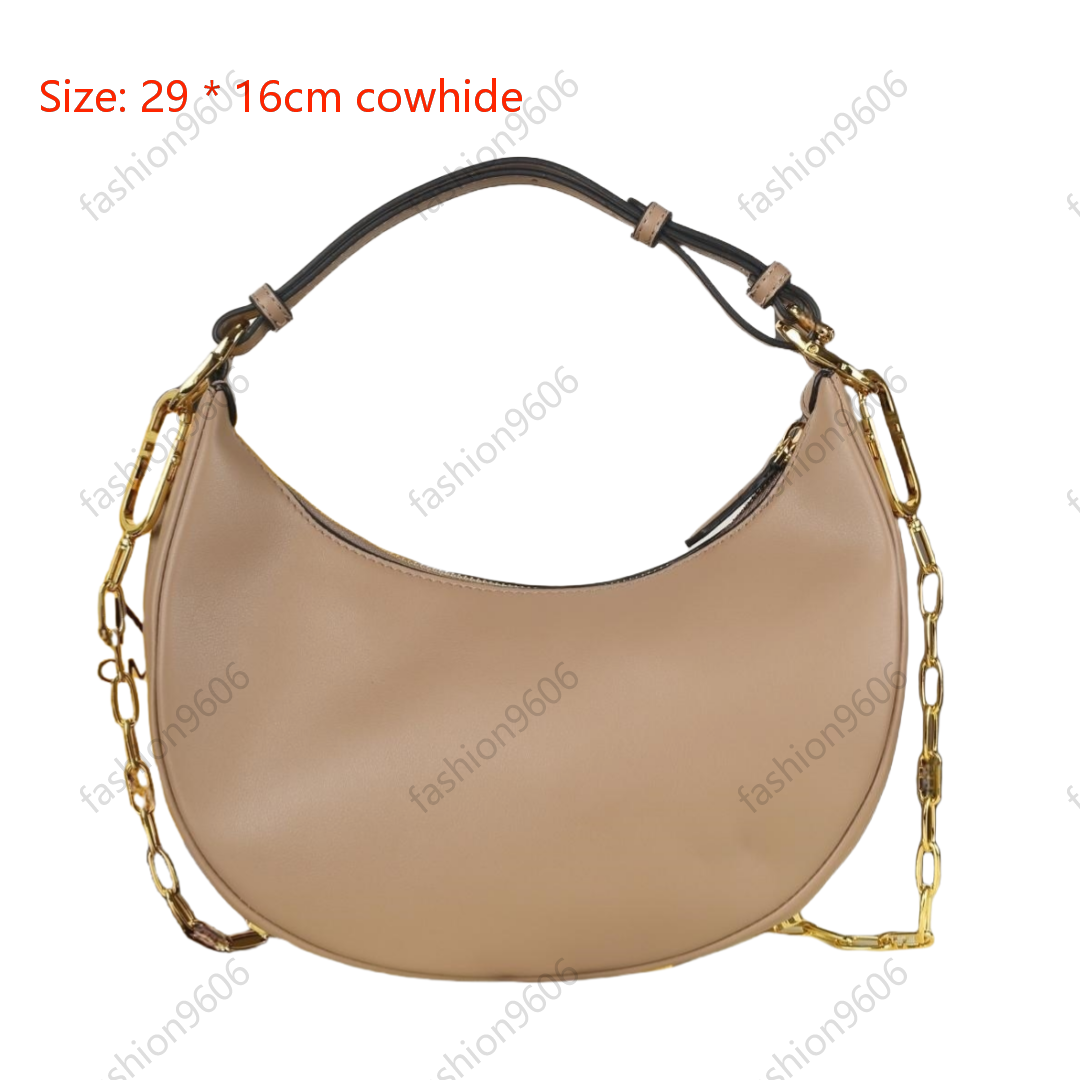 Designer hobo bag crescent bag chain bag high end soft touch cowhide the bottom hardware logo is very personalized zip closure underarm handbag shoulder bag hot sale