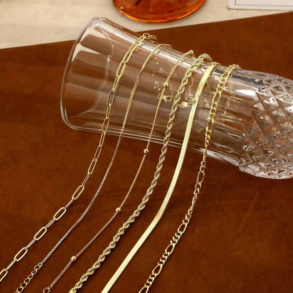 DHcollections A0144 Fashion Gold Plated Alloy Snake Foot 5-piece Set Women's Ankle Chain Jewelry