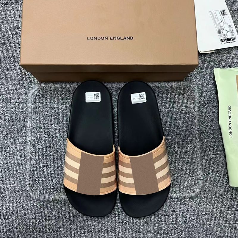 Vintage printing tartan slipper sandal Casual shoes rubber Slide luxury Designer Sliders Summer outdoors womens mens Beach flat slippers