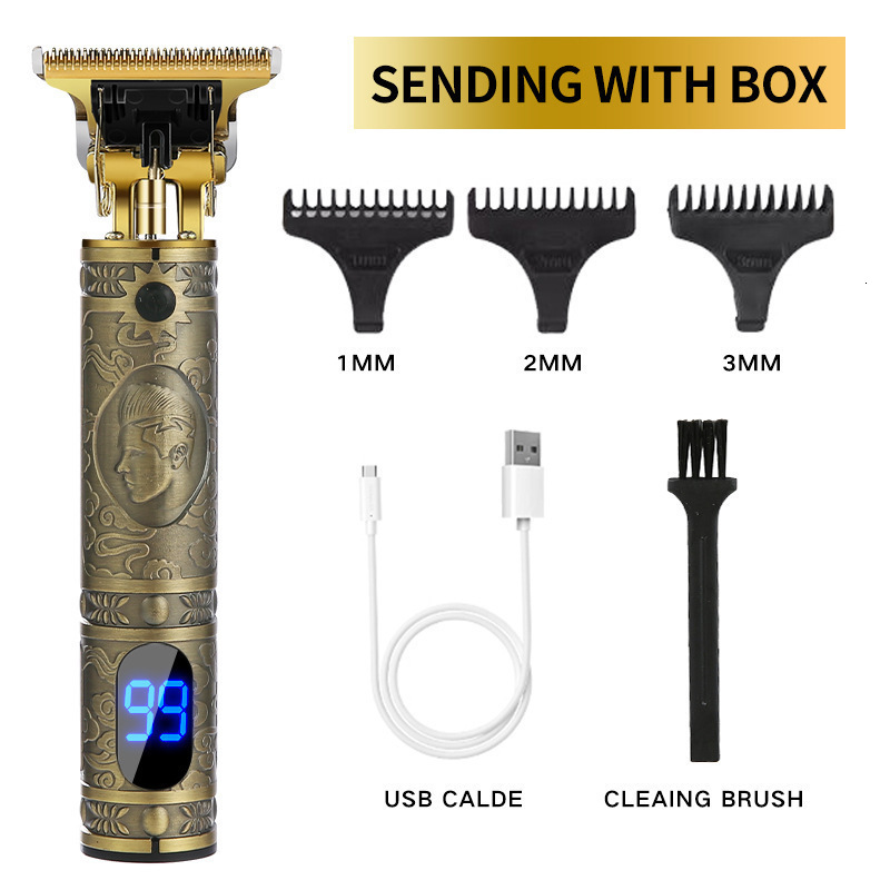 Electric Shavers in Vintage T9 0MM Hair Cutting Machine trimmer Cordless finishing Beard Clipper for men shaver Razors USB 230512