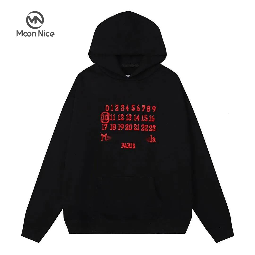 Maison Margeila Hoodie Designers Fashion Luxury Hoodie Casual Mens Women Arabic Number Maison Hoodie Fashion Trend White Black Printed Graphic Pullover 916