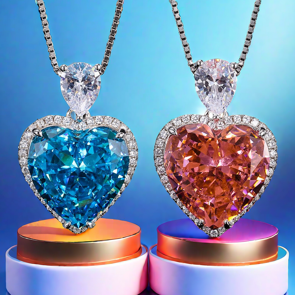 15*15 Papalacha Love heart Eternal Pendant square box necklace S925 sterling silver high carbon diamond wedding holiday precious jewelry gift for the 