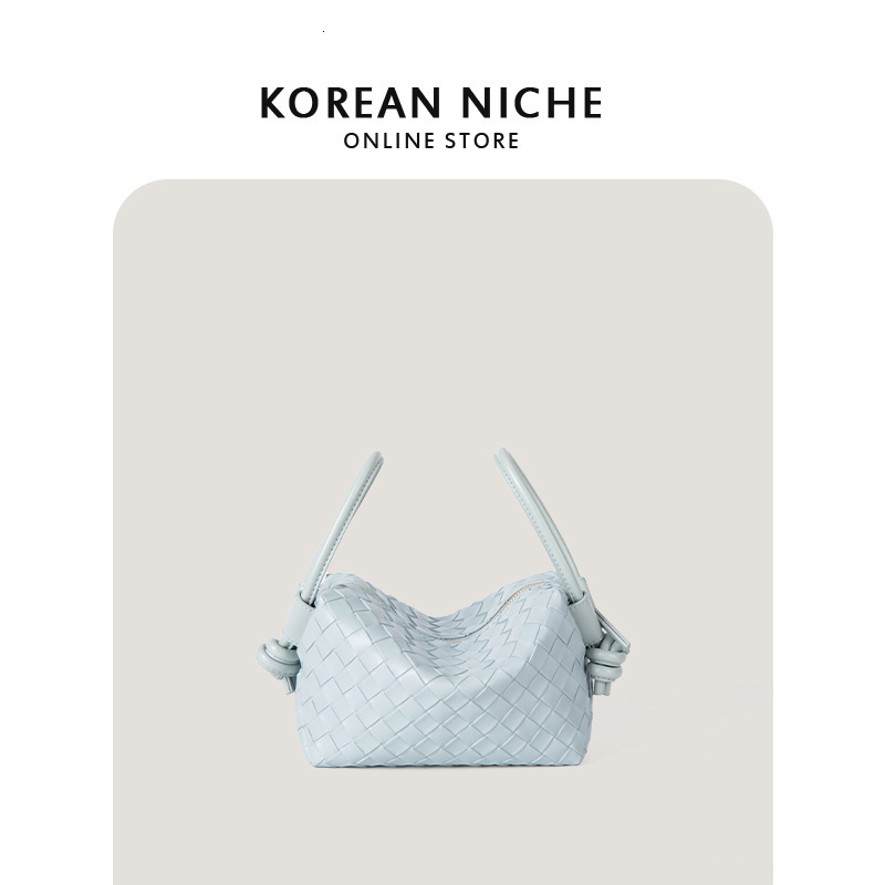 2025 new trend woven hand-held small square Korean version niche design versatile shoulder minimalist crossbody bag for women