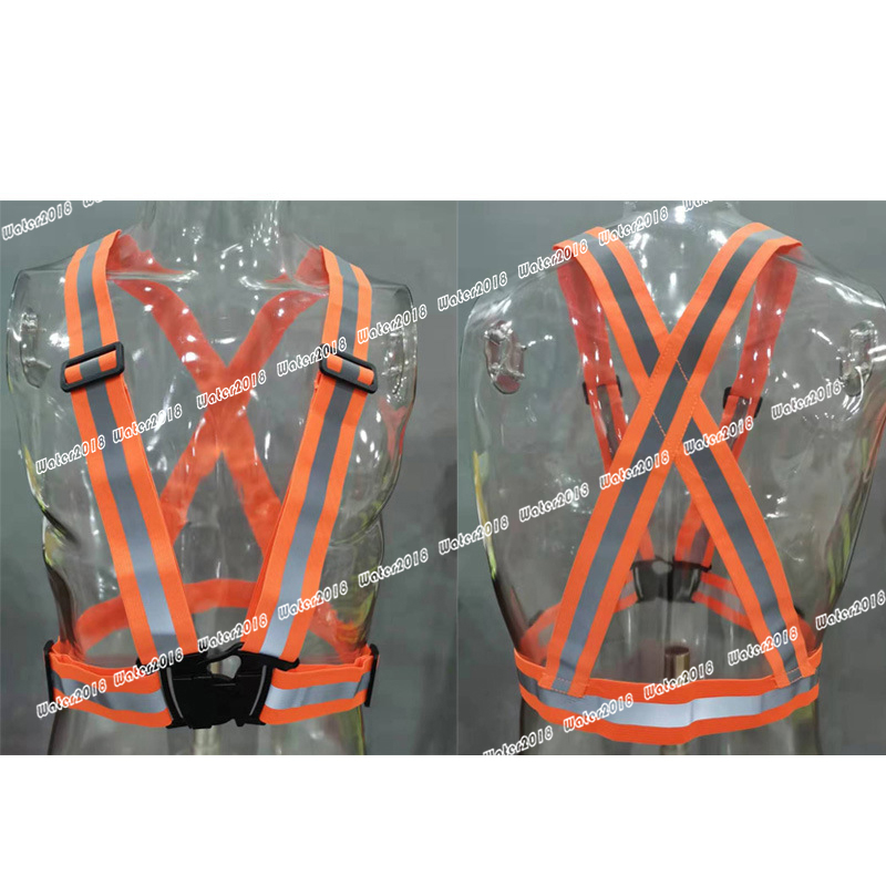 Safety Gear Reflective Vest Clothing High Visibility Day And Night Adjustable Elastic Strip Vest Jacket 12 Colors