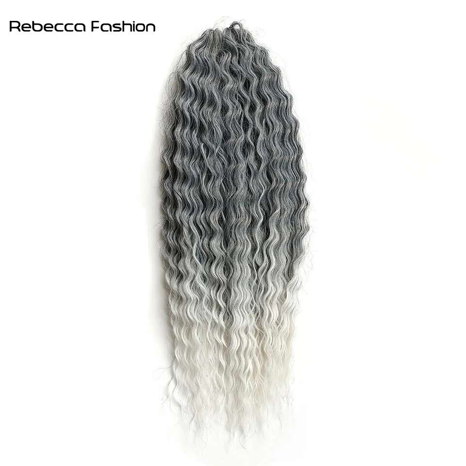 Rebecca Fashion Hair Synthetic Hair Water Wave 24Inch Braid Hair Twist Crochet Hair Black Ombre Pink Deep Wave Braiding Hair Extension Cosplay