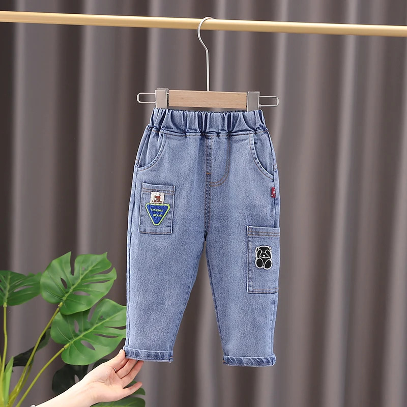 Baby Boys Girls Jeans Pants Children Trousers Boys Girls Jeans Boys Casual Pants Cartoon Jeans Kids 1 2 3 4 YEARS 250508