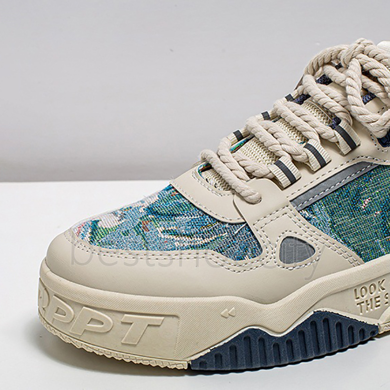 free shipping designer sneakers tenis mens shoes ink-wash painting style trainers thick sole outdoor shoes casual comfortable fashion low flats sport 
