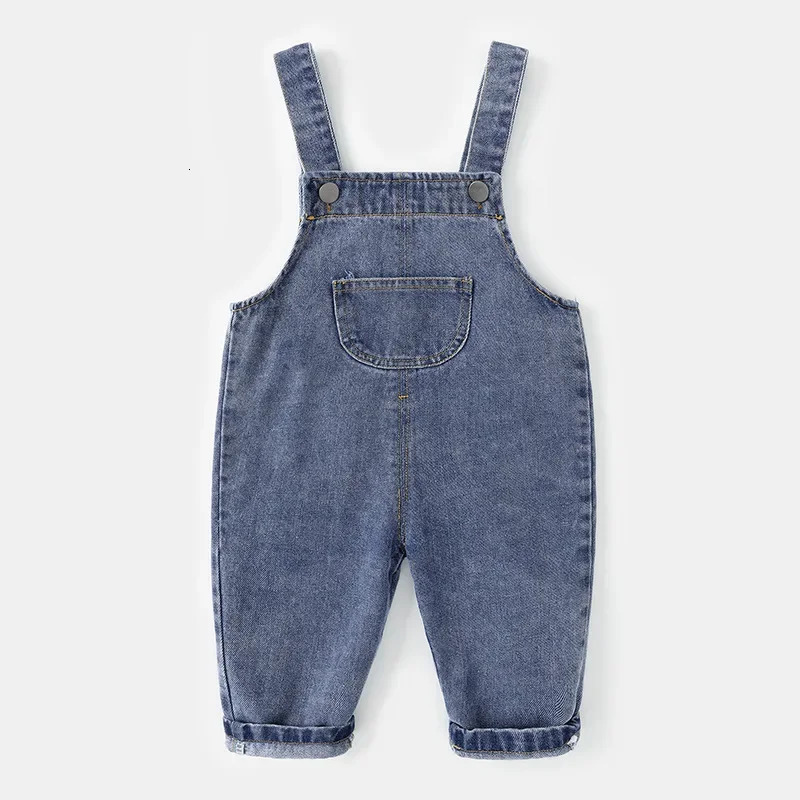 Children Clothing Infant Baby Boys Girls Jeans Jumpsuits Solid Denim Pants Toddler Kids Overalls Outfits 250508