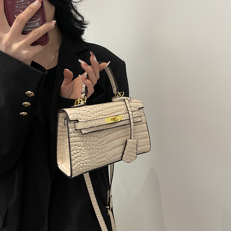 Hot Sale Mini Kelly-Inspired Croco Bag - Luxury Adjustable Chain Crossbody Purse, Designer-Style Small Shoulder Bag Free shipping