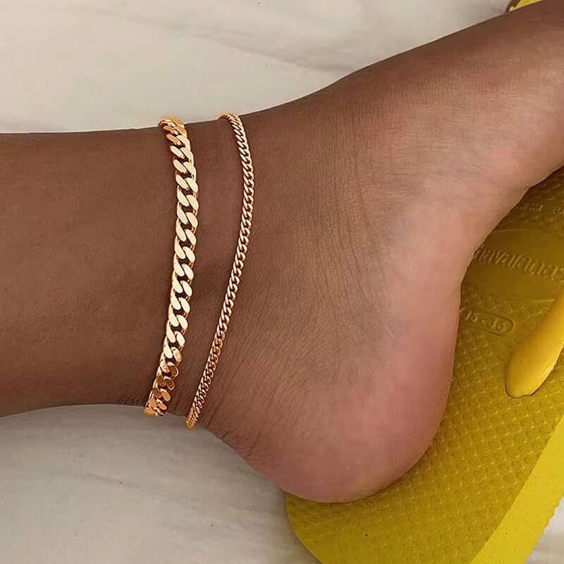 DHcollections Fashionable Double-layer Alloy Chain, Women's Daily Dating Party Wearing Ankle Chain