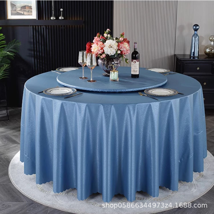 XX0376 high-grade waterproof, oil-proof, scalding-proof and washable tablecloth for restaurants, household round PU tablecloths for hotels, dirt-resis