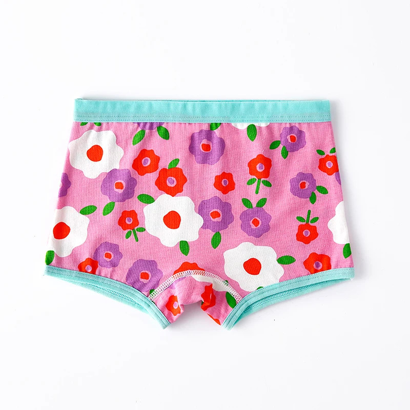 3Pcs/lot Kids Panties 7 Collections Chirdrens Underwear Lovely Girls Briefs Floral Grid Cute Pants Baby Dots Cotton Underpants 250508