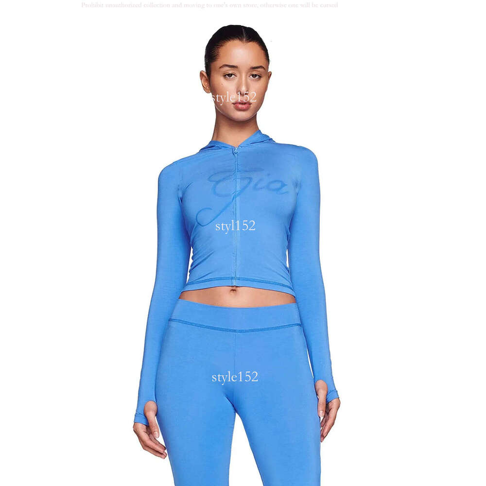 Designer iam gia summer set Women's Tracksuits Thicken Two 2 Piece Set Outfits For Women Flared Pants Zip-up Cap Long Sleeve High Spring Top & Lo