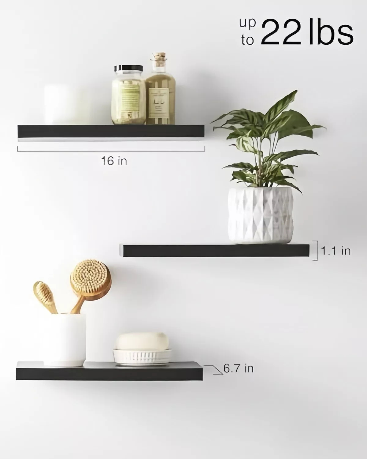 Floating Shelves for Wall, Wall Mounted Rustic Wood Shelves for Bathroom,Bedroom