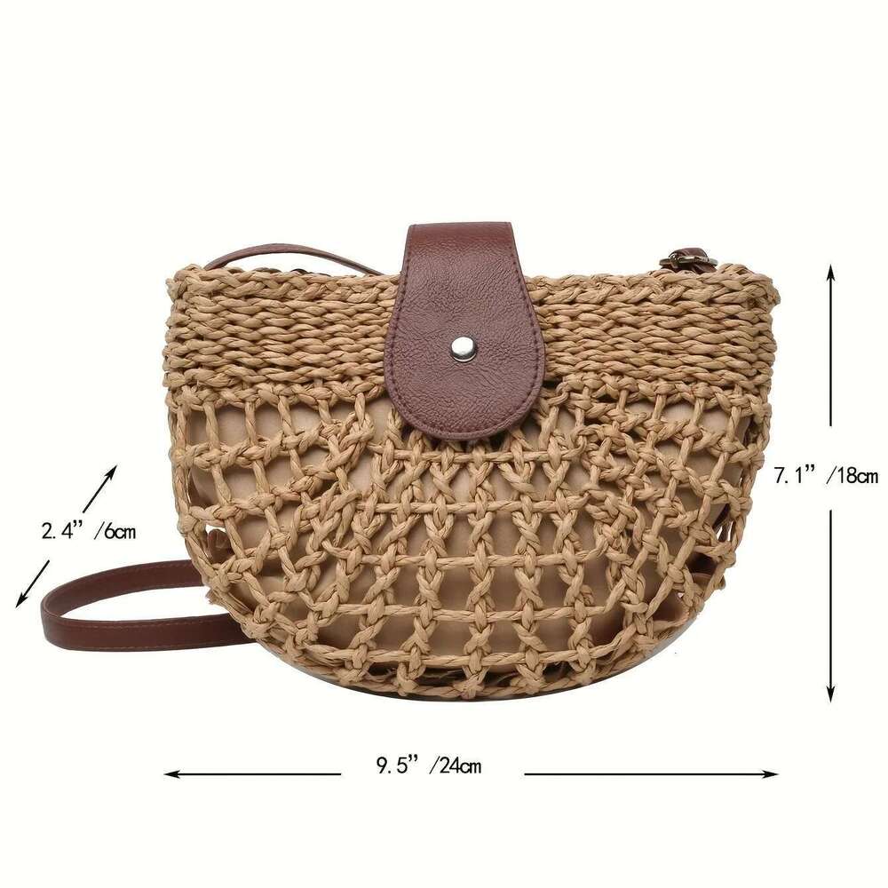 Minimalist Crossbody Trendy Straw Shoulder Bag, All-Match Bag For Beach Suitable for Women's Outing, Party, Vacation