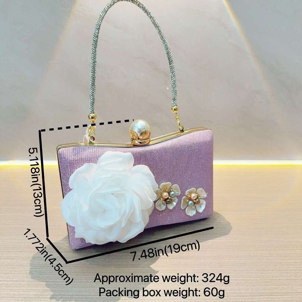 Dinner Bag Dinner Bag New Exquisite Pearl Flower Crossbody Evening Small Handbag Handheld Bag Banquet Dress Bag KQ KQ