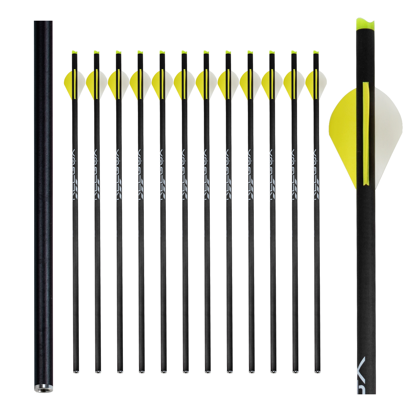 Crossbow Arrows without Arrow Tips 20 inch Crossbow Bolts Hunting Carbon Arrows for Crossbow Half-Moon Nocks Archery Practice Training Arrows(Pack of 