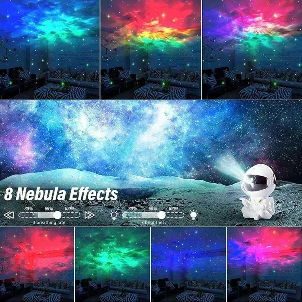 Star Projector Galaxy Night Light Astronaut Space Projector Starry Nebula Ceiling LED lights for bedroom home decoration childrens gifts Z250508
