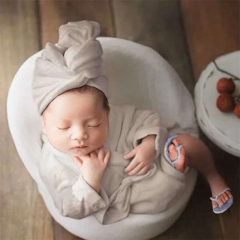Newborn Photography Props Romper Baby Bathrobe Clothing Soft Fleece Robe Headscarf Shoes Outfits Infant Boy Girl Costume Towel
