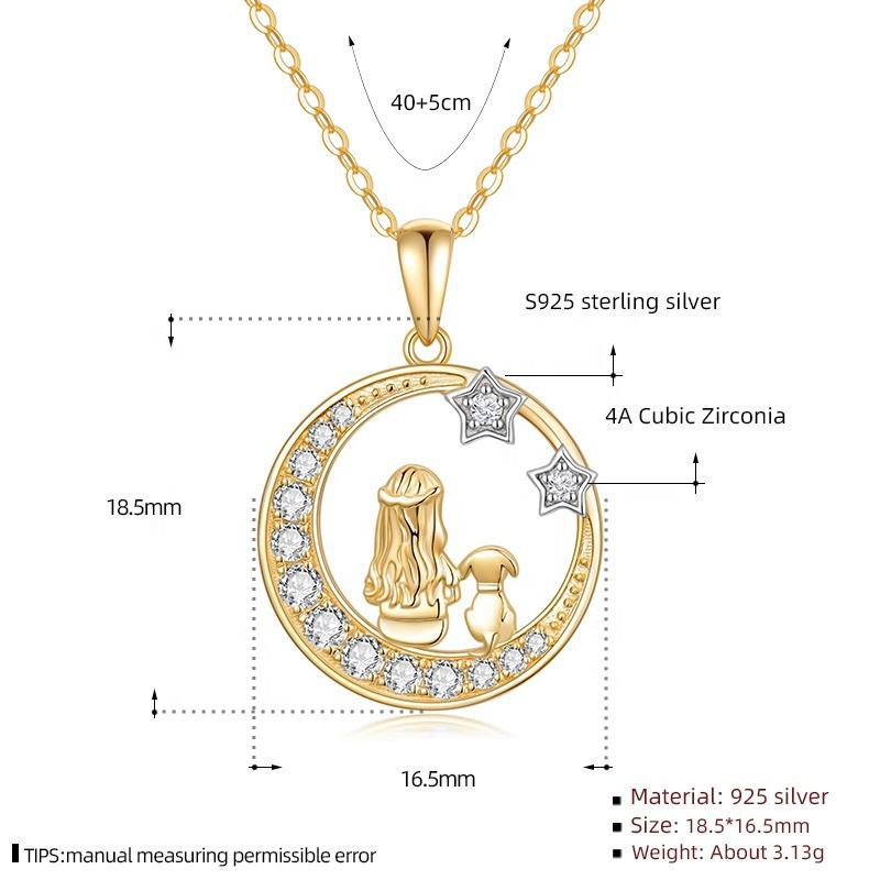 Chic Girls & Dogs Silhouette Drop Earrings Set Made from High-Quality Sterling Silver