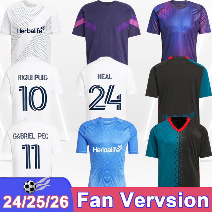 24 25 26 LA Galaxy Mens Soccer Jerseys JOVELJIC REUS NEAL GABRIEL PEC RIQUI PUIG BRUGMAN Home Away 3rd Goalkeeper Football Shirt Short Sleeve Uniforms