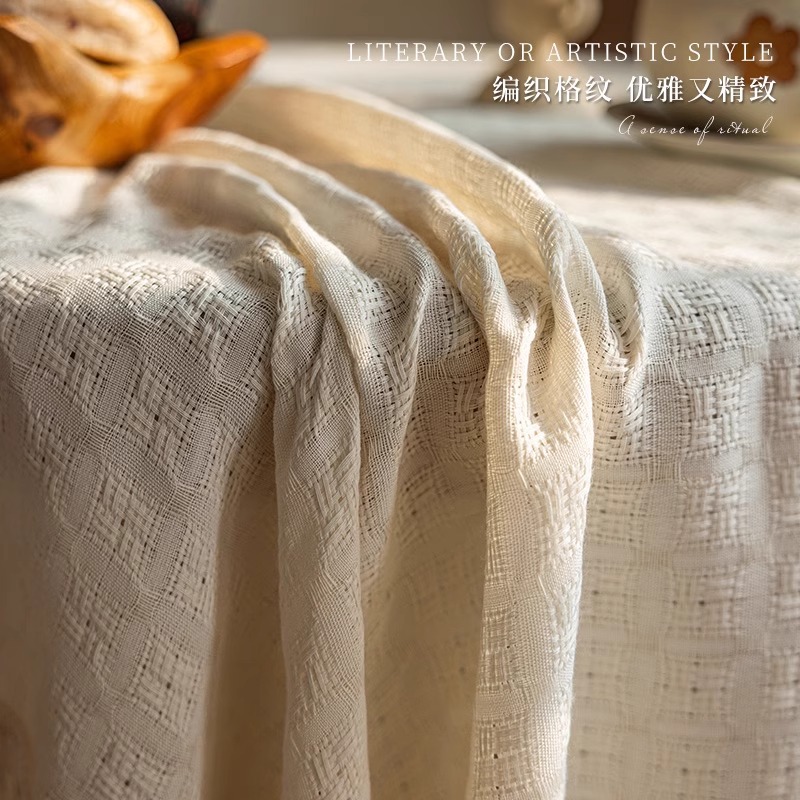 XX0368 French ins and wind tassel round table cloth fabric table cloth light luxury high-end modern round coffee table table cloth