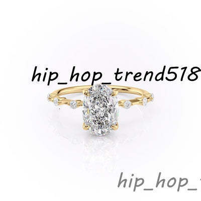 Customized Ladies Luxury Oval Cut Diamond Wedding Engagement Rings for Women Moissanite Ring