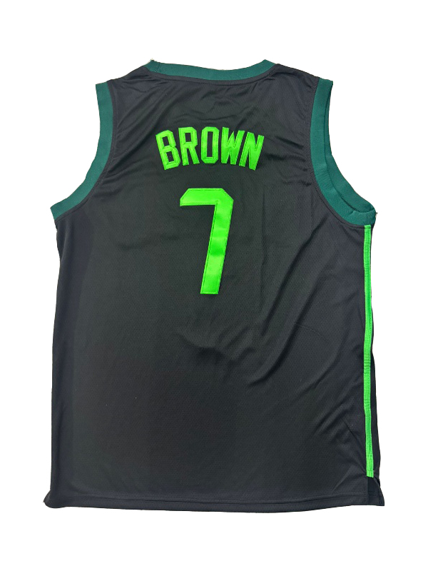 In Stock Basketball Jersey 7 Brown 33 BIRD 100% Stitched Fast Shipping Embroidered Letter Number Design