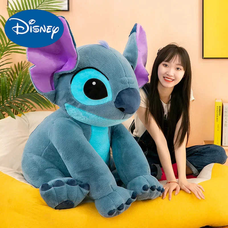 Disney Stitch Plush Toys Dolls Anime Stitch Sitting Stitch 45/60cm Cartoon Stuffed Doll Childrens Comforting Pillow Kids Gifts Z250508