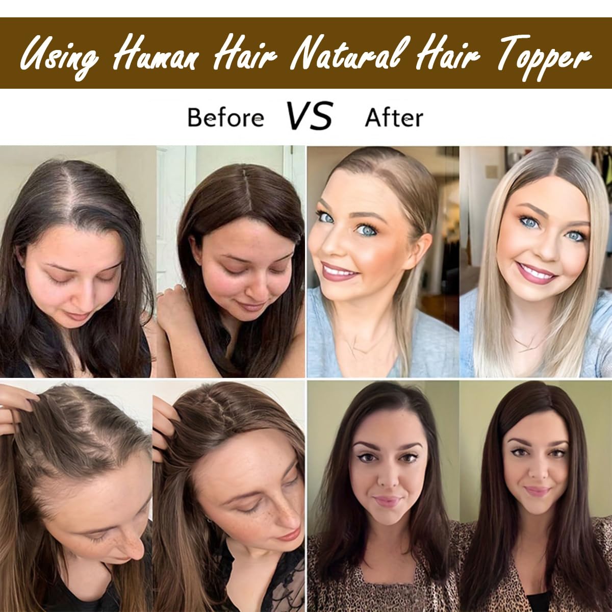 Real Human Hair Crown with Clips: Enhance Thinning Locks | Thickening and Fullness Add-On