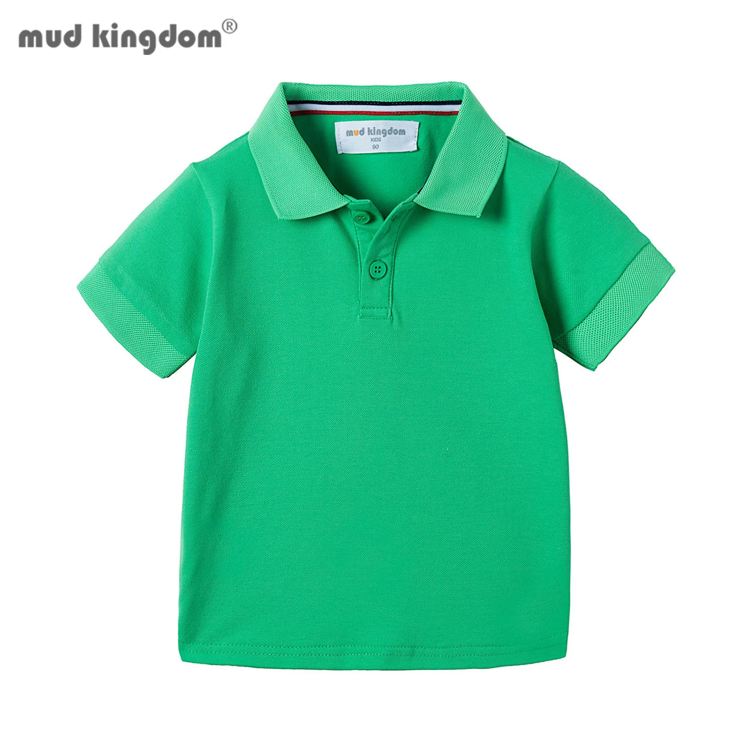 Mudkingdom Boys Pique Polo Shirts Plain Solid Short Sleeve Uniform T-shirts Collared Cotton Tops for Children School Clothes 250508