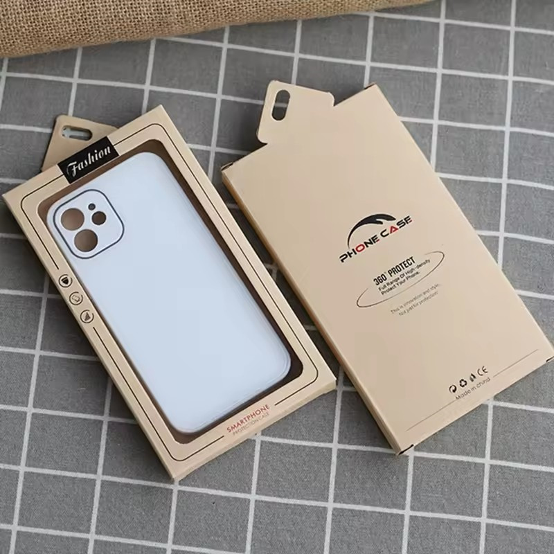 Universal Phone Case Packaging Box Kraft Paper Box Phone Cover Box With Clear Window Jewelry Display Box For For 4.7 5.5 6.8 inch iPhone Samsung Huawe