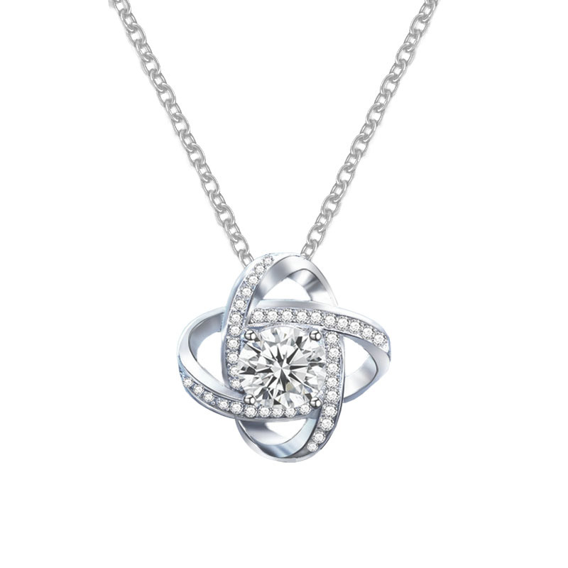 925 Sterling Silver Moissanite Four-Leaf Clover Pendant DIY Accessories Unique Design Necklace Silver Jewelry