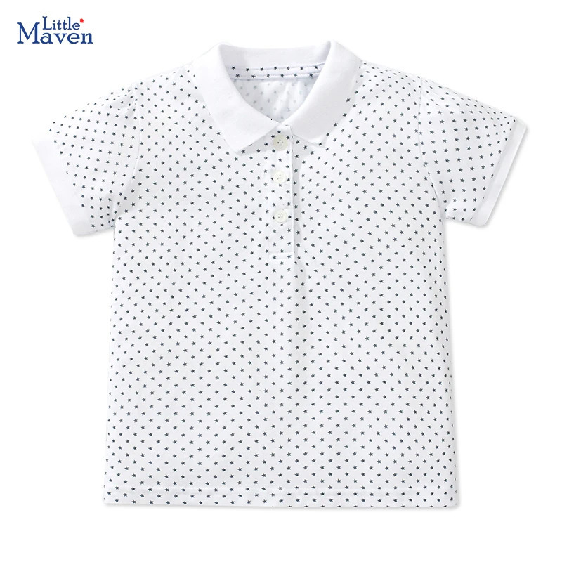 Little maven Toddlers Tops Childrens Clothing T shirts Summer Stars Polo Shirts Baby Boys Casual Kids Clothes Cotton 250508