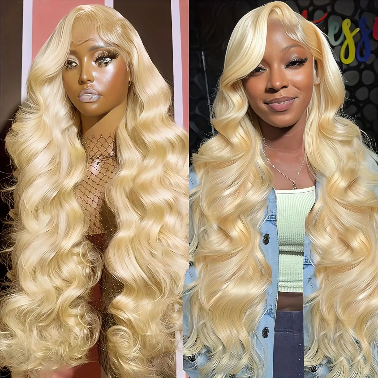 Burmese Hair 100% Really Human Blonde Color Hair 30 Inch Wigs Deep Wave Lace Frontal Wigs Brazilian 13x4 HD Transparent Glueless Human Hair Wig for Bl