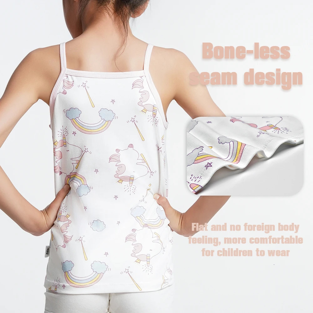 2 PCS/Lot Girls Tank Tops Kids Color Sleeveless Vest Teenagers Top Tees 2-12 Years Childrens Undershirts Breathable Cotter 250508