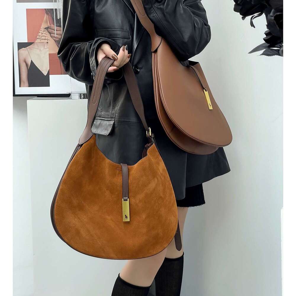 Polo top layer cowhide tote crossbody underarm Lafite bag, Song Yanfei, Zheng Xiujing, same style bag