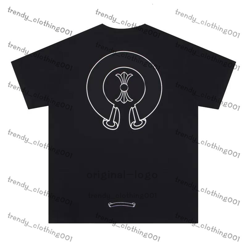Chrome Shirt Designer Mens Heartly Printed Man Chrome T-Shirt Cotton Casual Tees Short Sleeve Hip Hop Streetwear Lightweight And Breathable Chrme Tshirts bfb