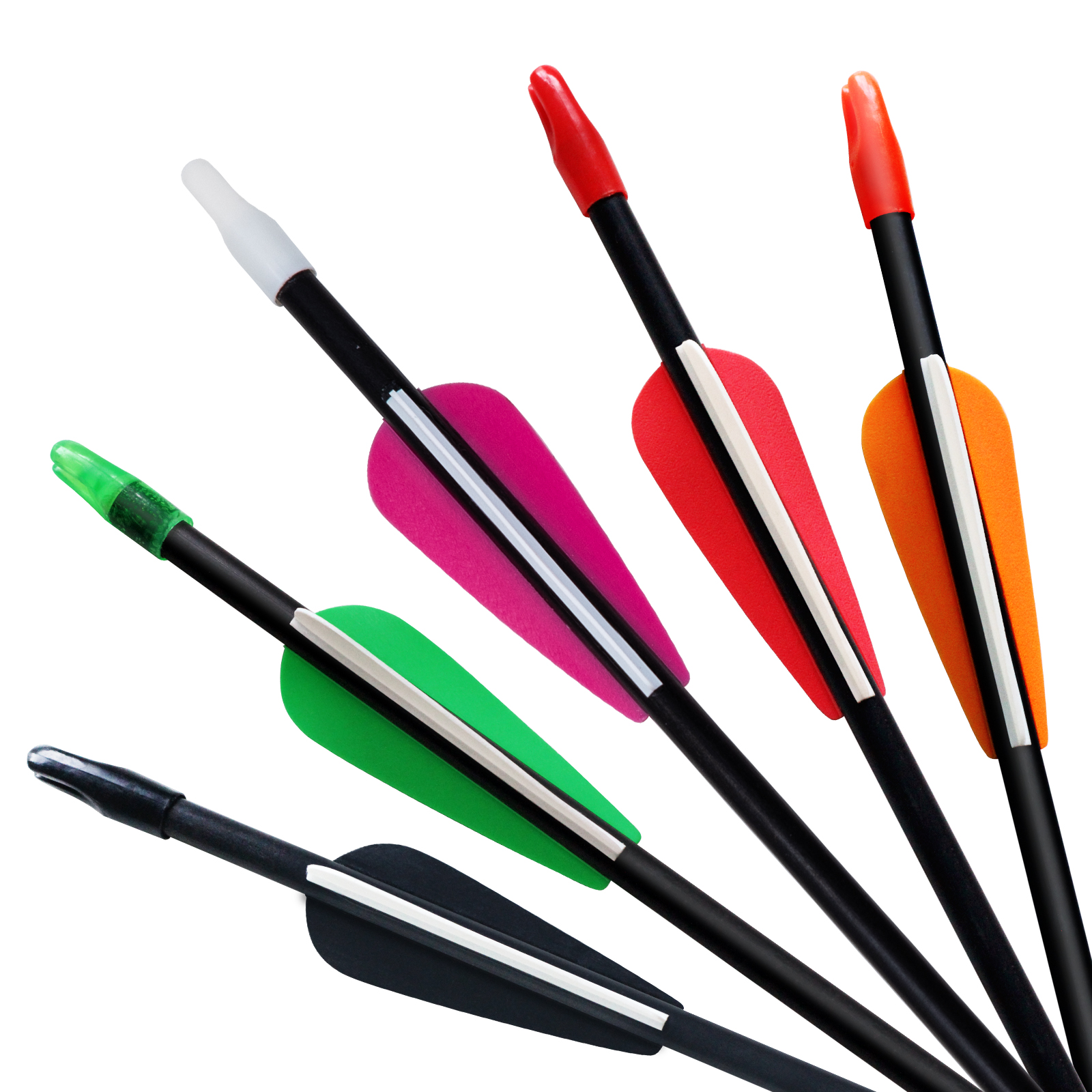 Fiberglass Arrow Set - 28 Inch Targeting Arrows Shooting Pracitce Arrows for Beginners & Juniors (Pack Of 6)