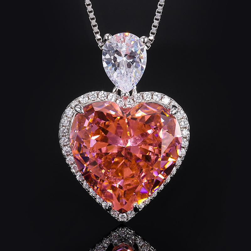 15*15 Papalacha Love heart Eternal Pendant square box necklace S925 sterling silver high carbon diamond wedding holiday precious jewelry gift for the 