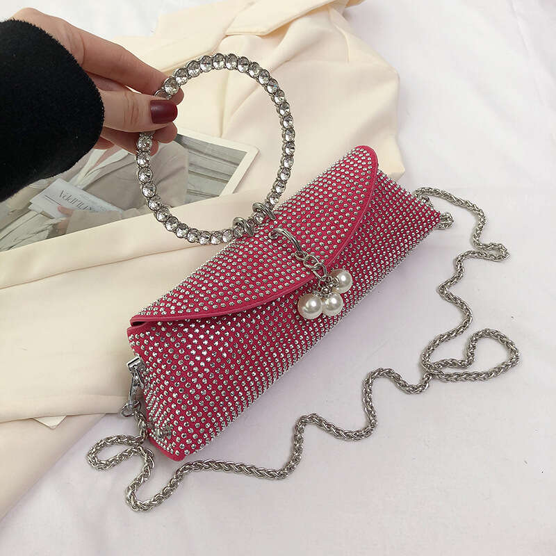 Dinner Bag Dinner Bag Internet Celebrity Studded Shiny Handbag For Women Niche Design Crossbody Mobile Phone Bag Sparkling Diamond Dinner Bag KQ KQ