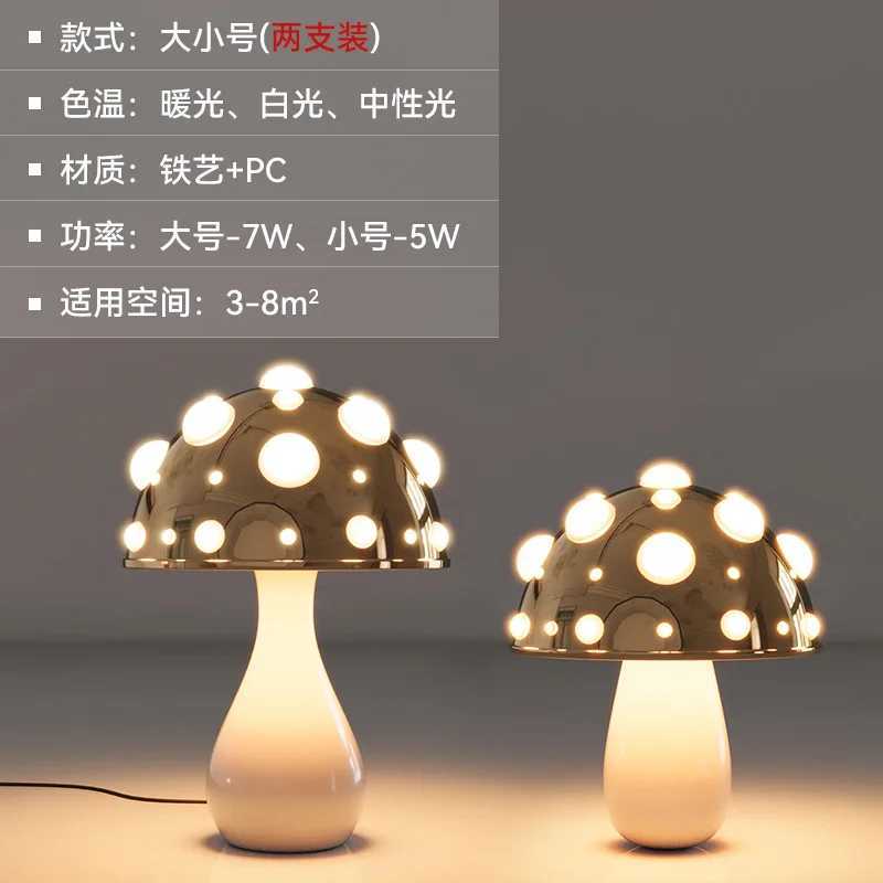Amanita mushroom lamp with LED tri color bulb AC or USB warm light biomimetic flying agar table lamp suitable for Livingroom Bedside hotel Z250508