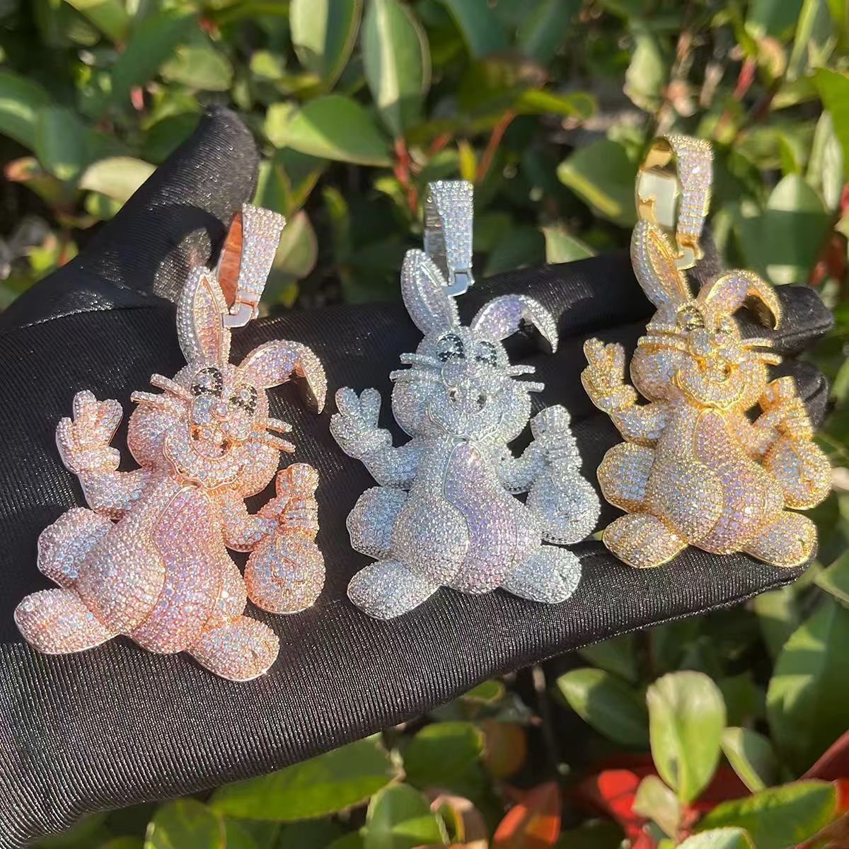 Iced Out VVS Moissanite Rabbit Pendant S925 Hiphop Personalized Bling Custom Moissanite Pendant
