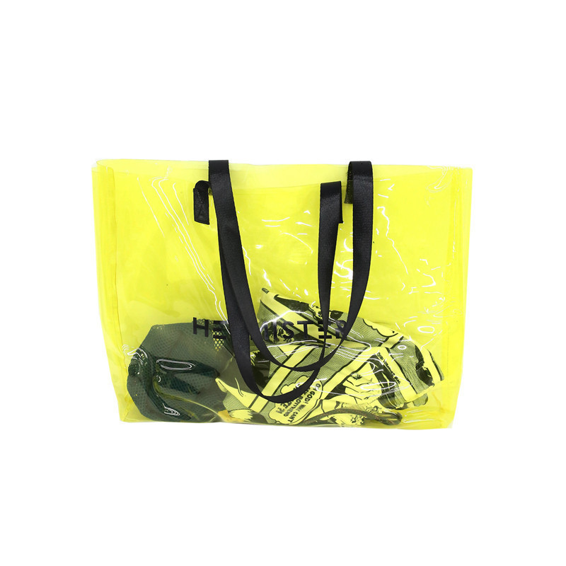 Beach bag student plastic transparent jelly bag one shoulder womens bag advertising beach pvc tote bag 250508