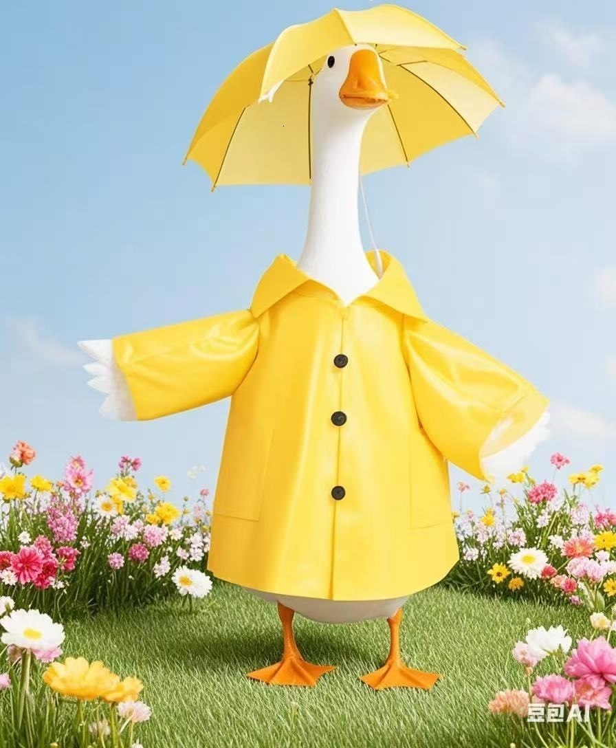 Raincoat style goose shaped clothes porch goose clothes courtyard goose outfit set 250508