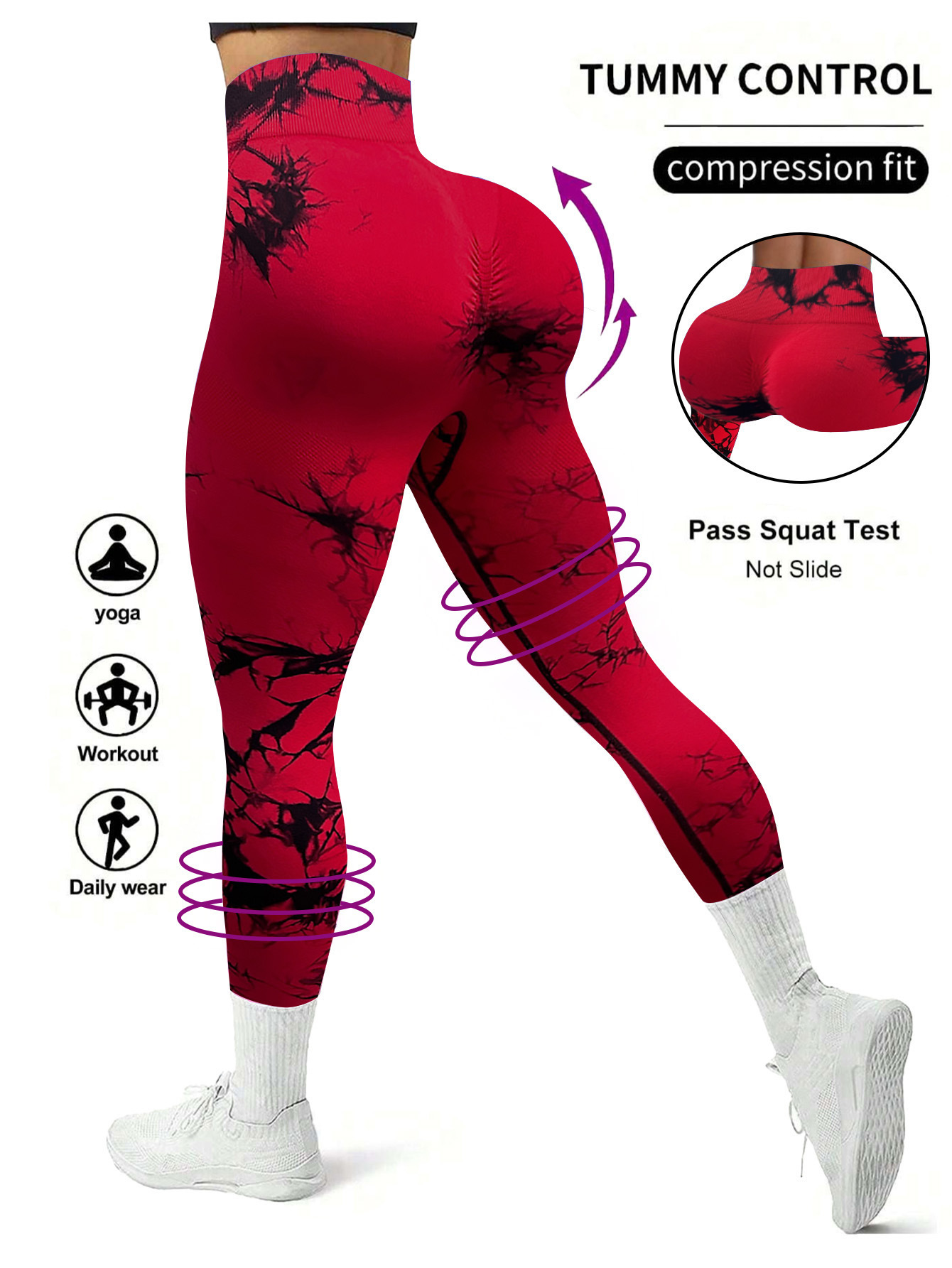 New color hot selling tie dye skin friendly fit, anti roll edge, running, floral fitness pants, tight fitting sports yoga pants