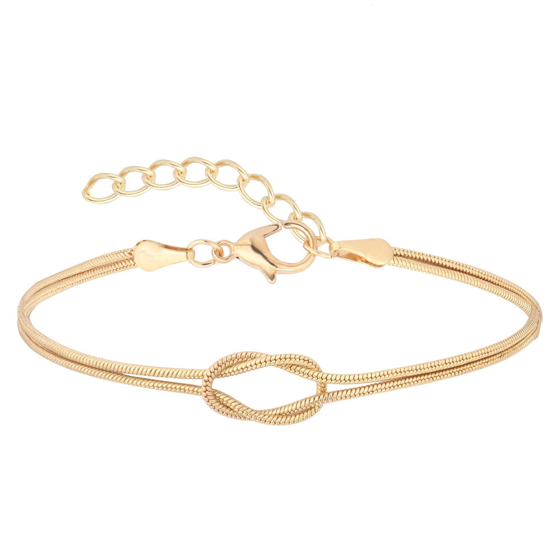 Jewelry Fashion Design Titanium Steel Couple Valentine's Day Snake Chain Handmade Knot Bracelet